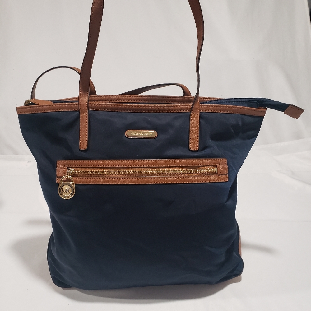 Michael Kors Navy Nylon Large Tote Bag Purse